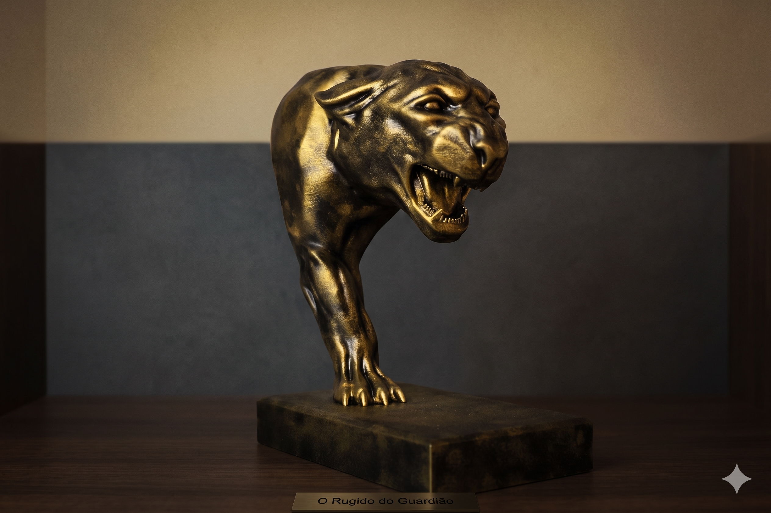 Escultura Decorativa — Pantera Rugindo