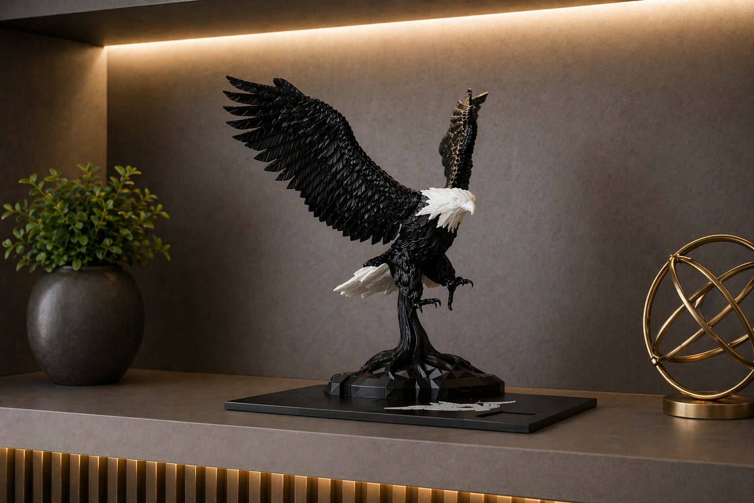 Escultura Decorativa — Águia em Voo