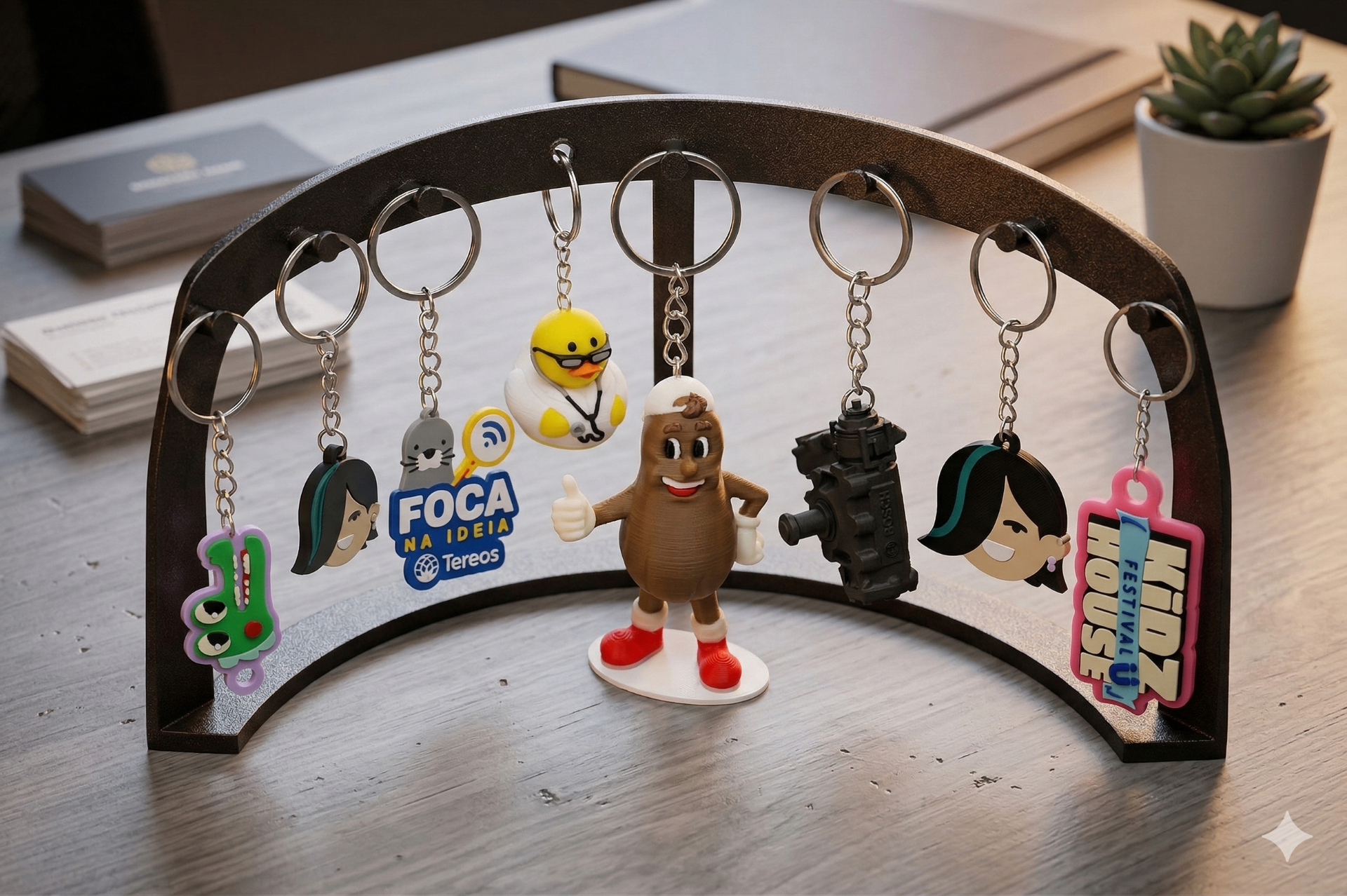 Chaveiros personalizados em impressão 3D — presentes de aniversário criativos e acessíveis