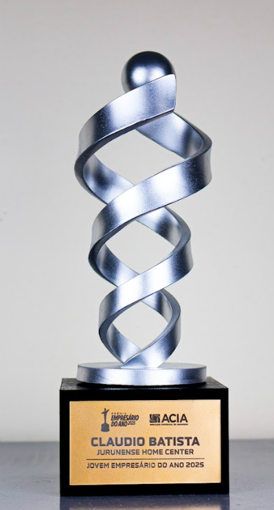 Troféu Empresário do Ano prata premiação corporativa