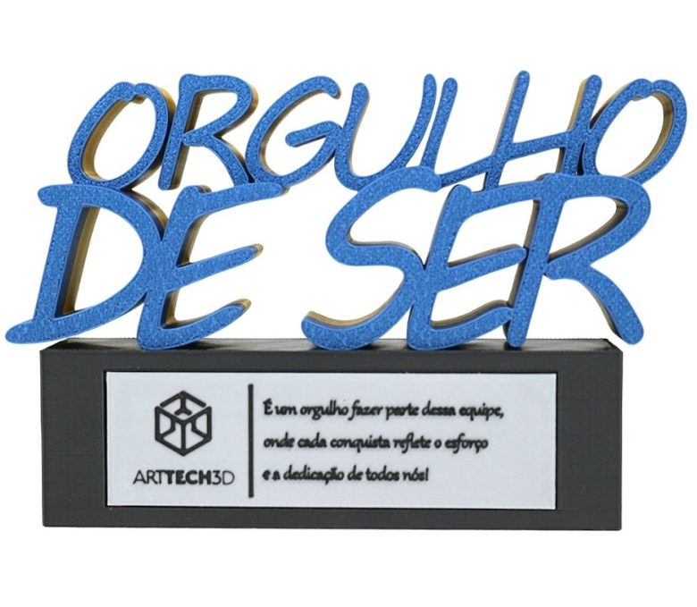 Troféu Orgulho de Ser premiação reconhecimento interno personalizado